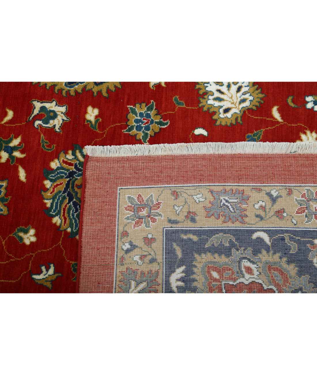 Gulshan Wool & Bamboo Silk Rug - 8'10'' x 12'3'' 8'10'' x 12'3'' (265 X 368) / Red / Blue