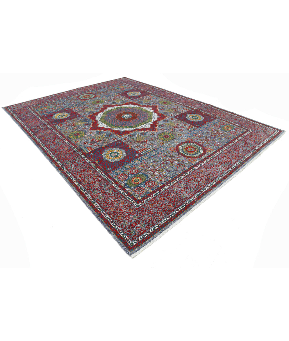 Gulshan Wool & Bamboo Silk Rug - 8'10'' x 11'11'' 8'10'' x 11'11'' (265 X 358) / Red / Red