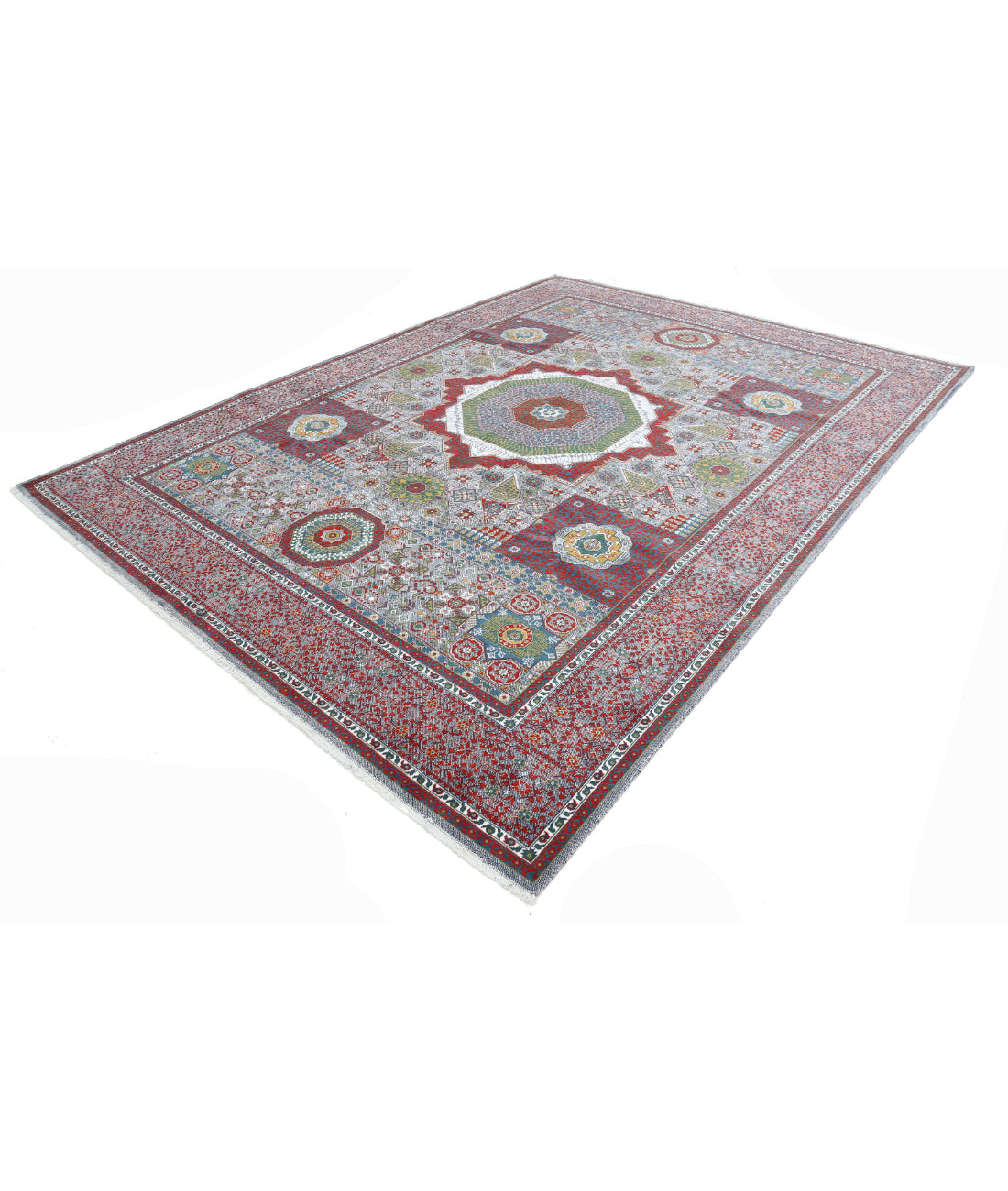 Gulshan Wool & Bamboo Silk Rug - 8'10'' x 11'11'' 8'10'' x 11'11'' (265 X 358) / Red / Red