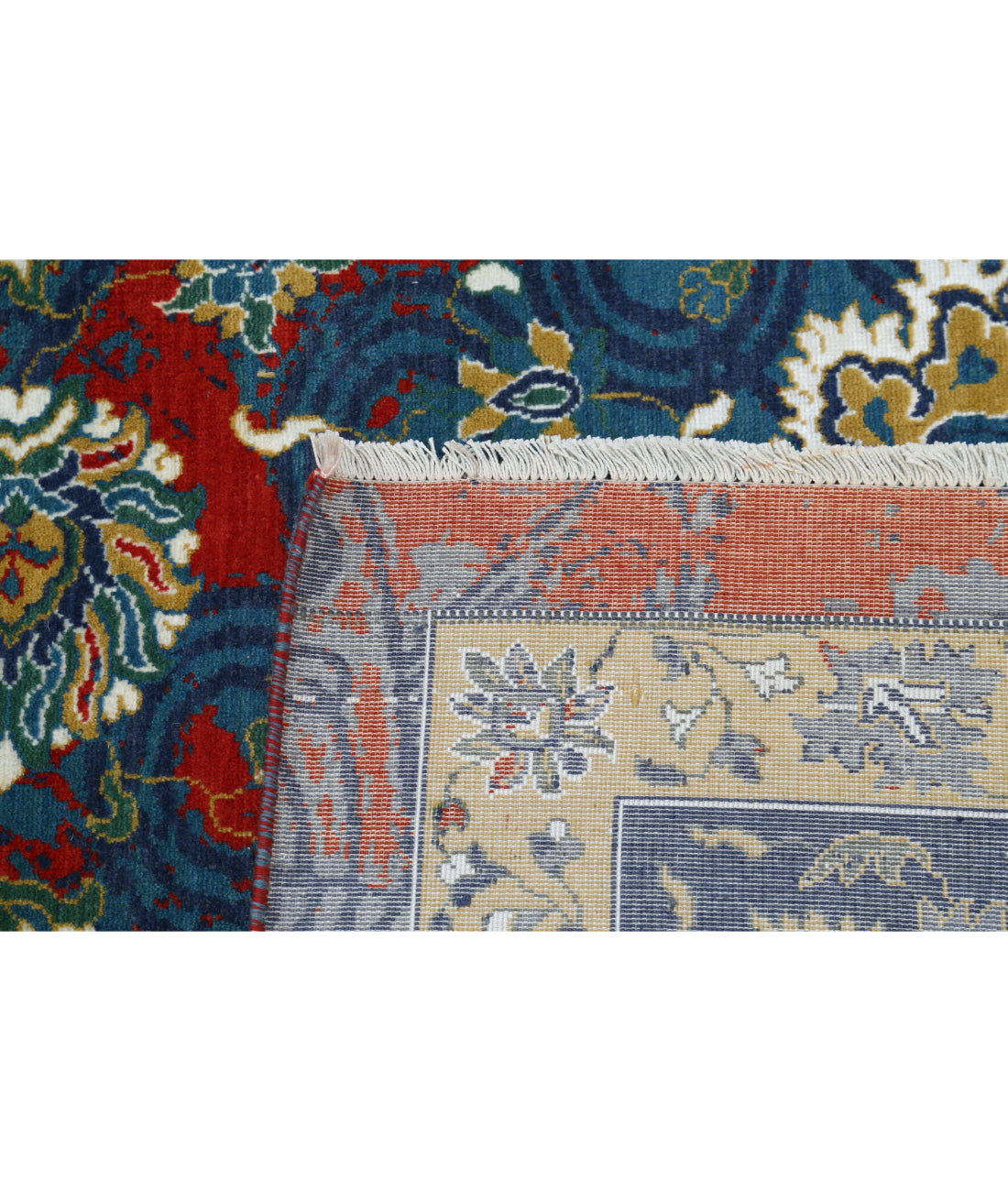 Gulshan Wool & Bamboo Silk Rug - 8'10'' x 12'2'' 8'10'' x 12'2'' (265 X 365) / Blue / Red