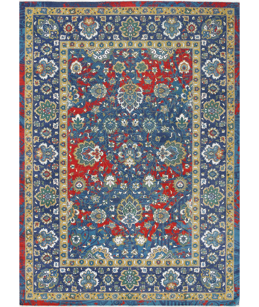 Gulshan Wool &amp; Bamboo Silk Rug - 8&#39;10&#39;&#39; x 12&#39;2&#39;&#39; 8&#39;10&#39;&#39; x 12&#39;2&#39;&#39; (265 X 365) / Blue / Red