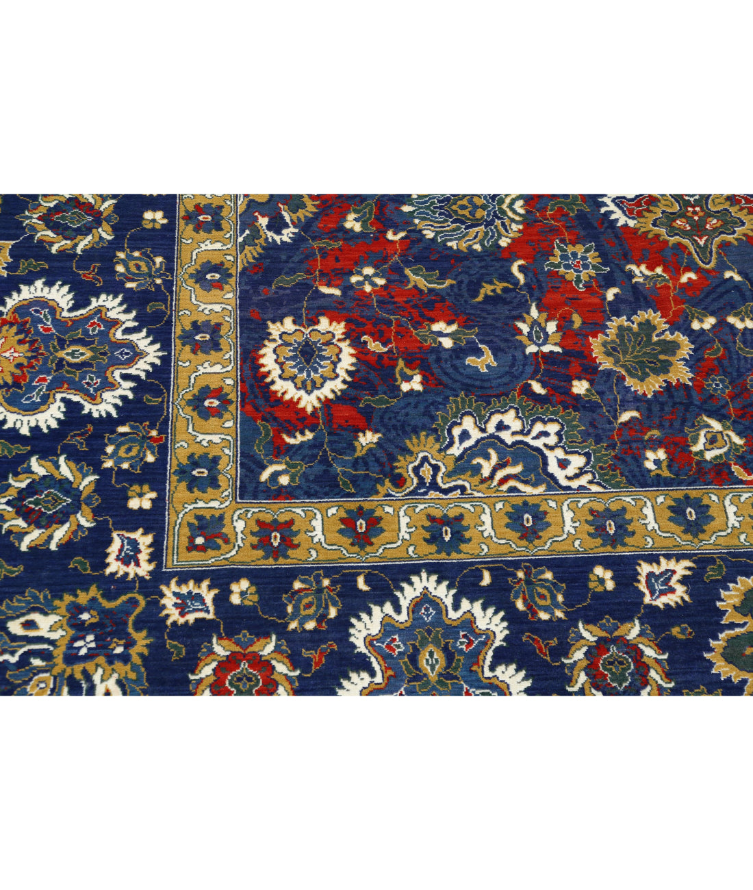 Gulshan Wool & Bamboo Silk Rug - 8'11'' x 12'2'' 8'11'' x 12'2'' (268 X 365) / Red / Blue