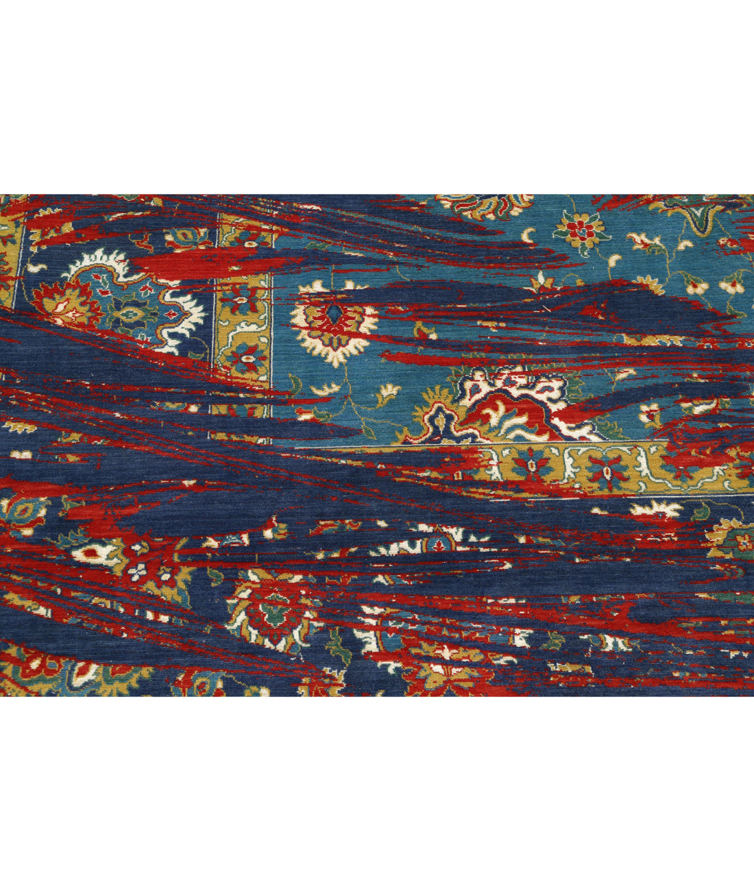 Gulshan Wool & Bamboo Silk Rug - 8'10'' x 12'3'' 8'10'' x 12'3'' (265 X 368) / Teal / Blue