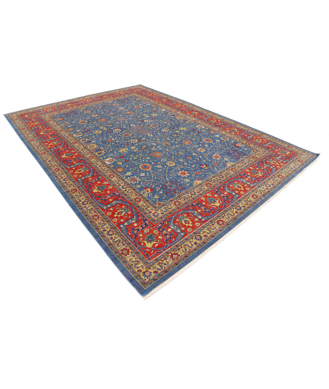 Gulshan Wool & Bamboo Silk Rug - 8'10'' x 12'2'' 8'10'' x 12'2'' (265 X 365) / Blue / Red