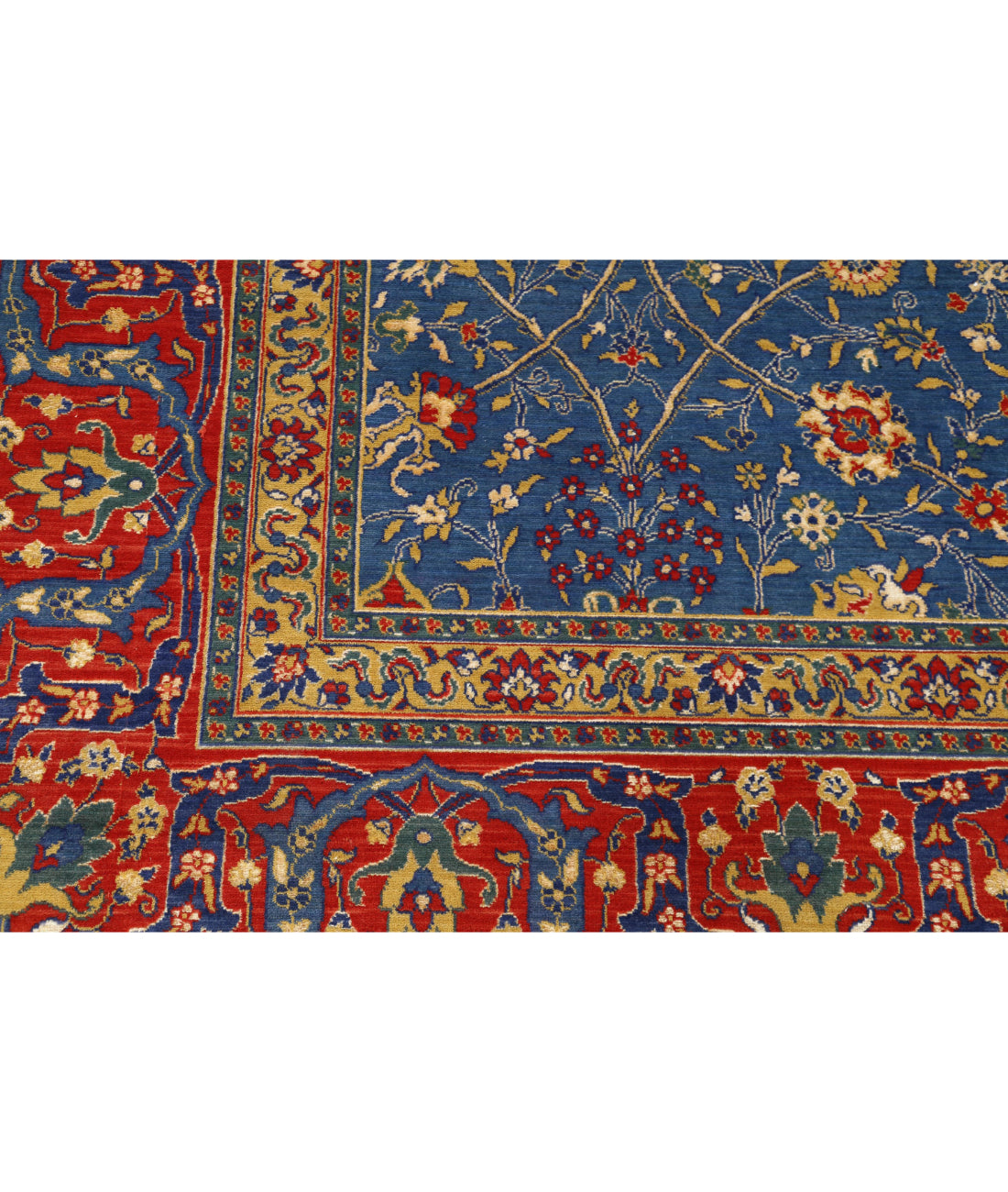 Gulshan Wool & Bamboo Silk Rug - 8'10'' x 12'2'' 8'10'' x 12'2'' (265 X 365) / Blue / Red