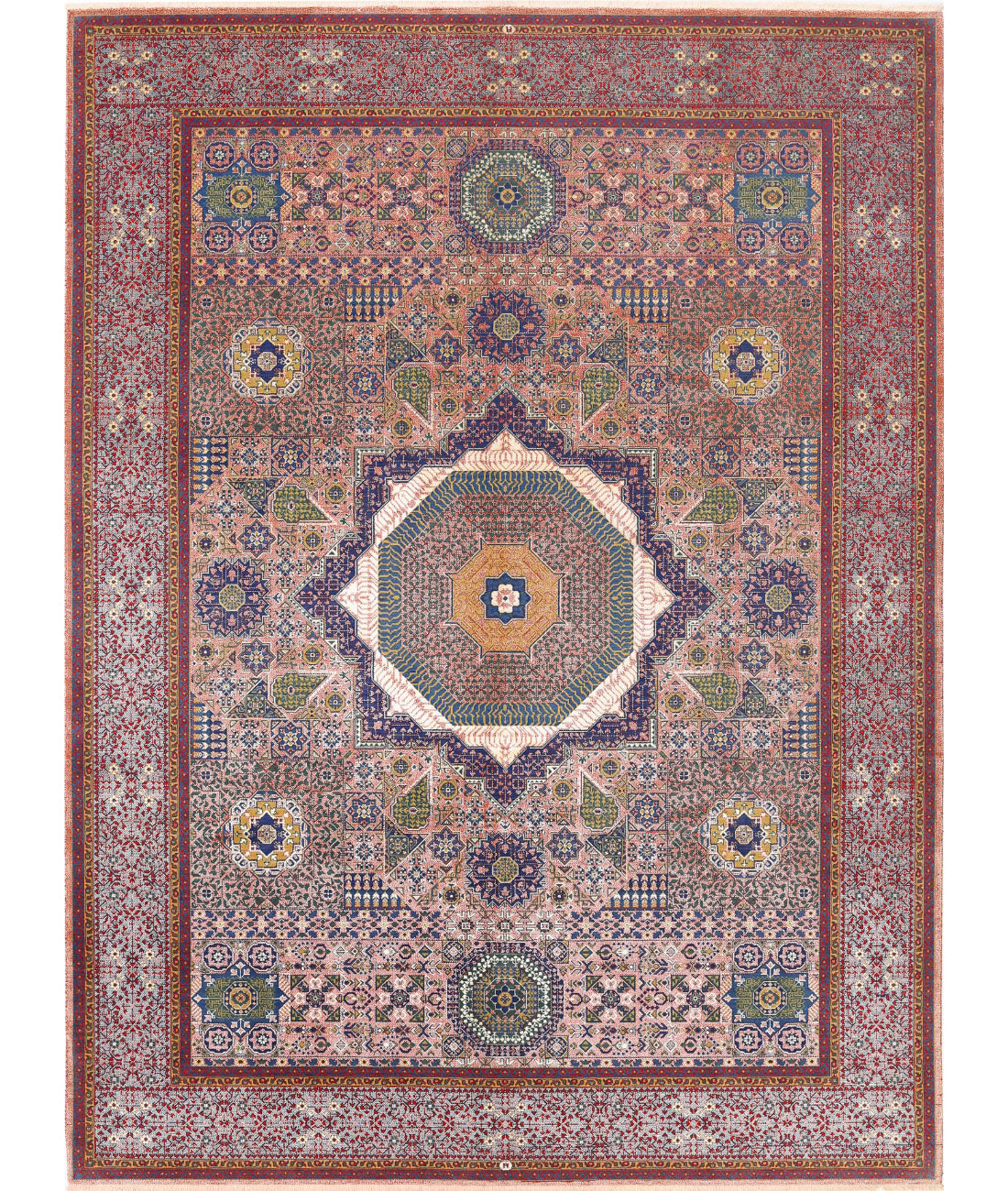 Gulshan Wool &amp; Bamboo Silk Rug - 8&#39;10&#39;&#39; x 11&#39;11&#39;&#39; 8&#39;10&#39;&#39; x 11&#39;11&#39;&#39; (265 X 358) / Red / Blue