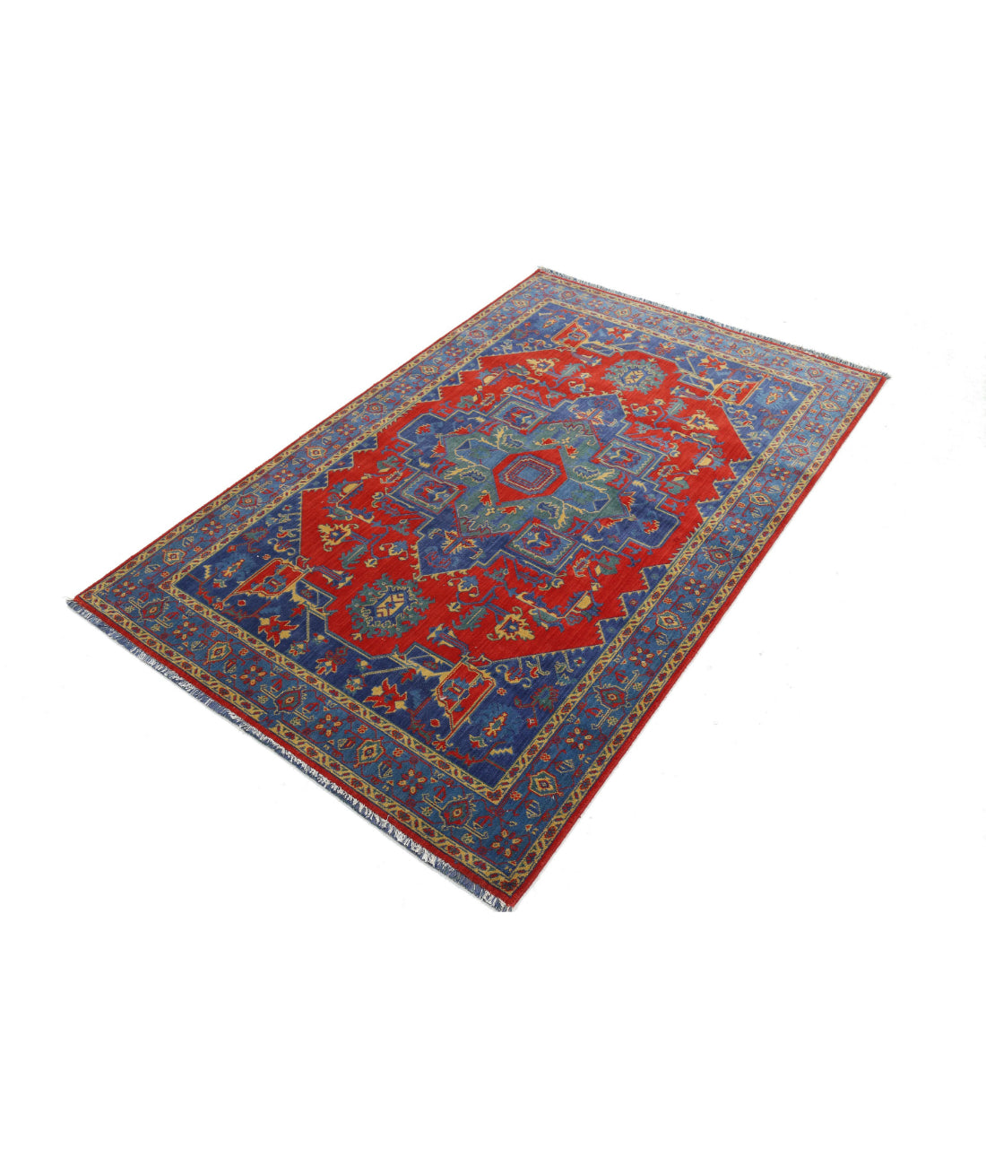 Gulshan Wool Rug - 3'10'' x 6'0'' 3'10'' x 6'0'' (115 X 180) / Blue / Red