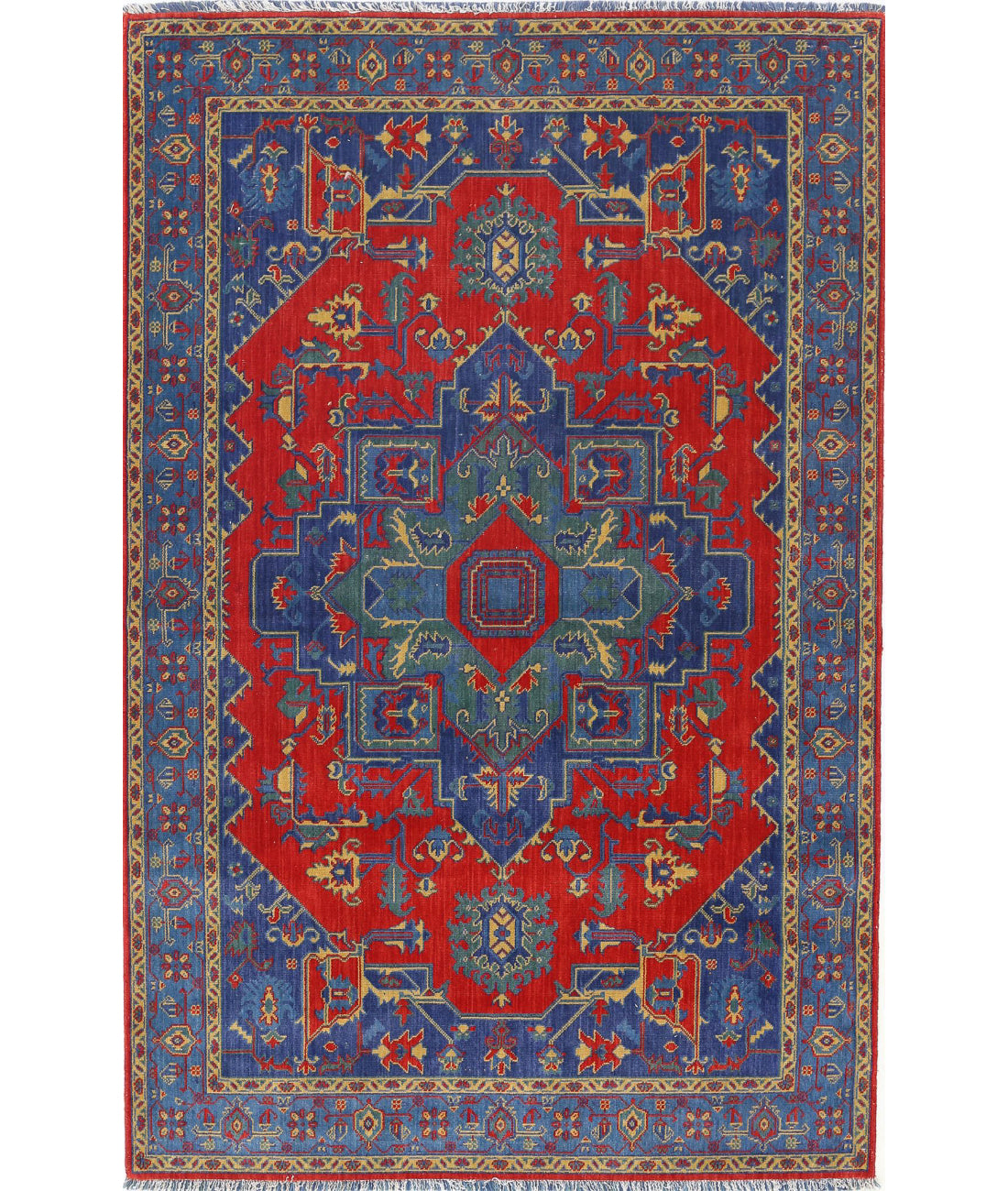 Gulshan Wool Rug - 3&#39;10&#39;&#39; x 6&#39;0&#39;&#39; 3&#39;10&#39;&#39; x 6&#39;0&#39;&#39; (115 X 180) / Blue / Red