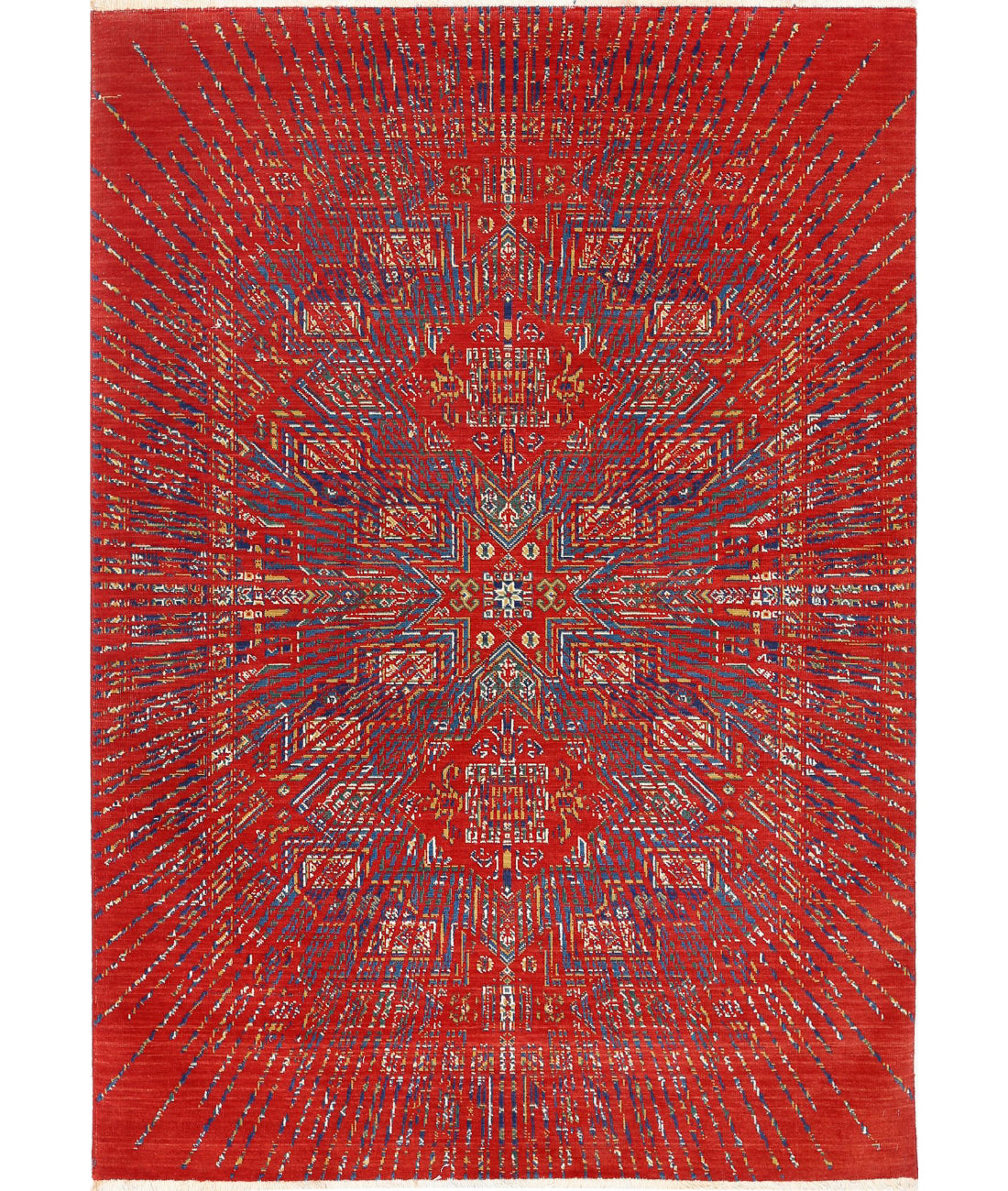 Gulshan Wool &amp; Bamboo Silk Rug - 4&#39;0&#39;&#39; x 5&#39;9&#39;&#39; 4&#39;0&#39;&#39; x 5&#39;9&#39;&#39; (120 X 173) / Red / Blue