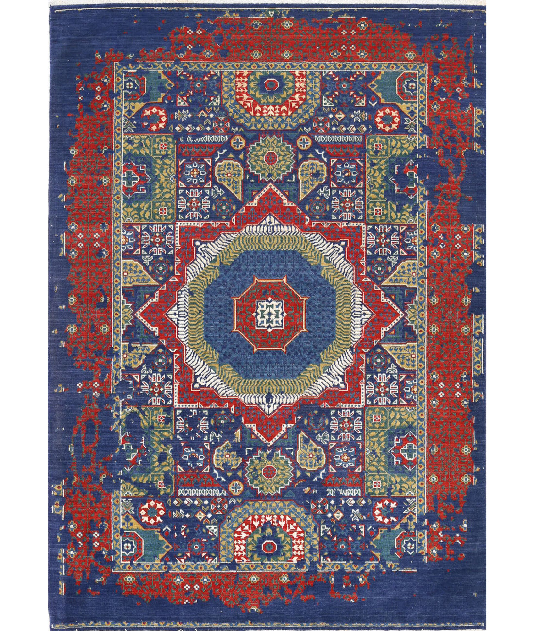 Gulshan Wool &amp; Bamboo Silk Rug - 4&#39;0&#39;&#39; x 5&#39;9&#39;&#39; 4&#39;0&#39;&#39; x 5&#39;9&#39;&#39; (120 X 173) / Blue / Blue